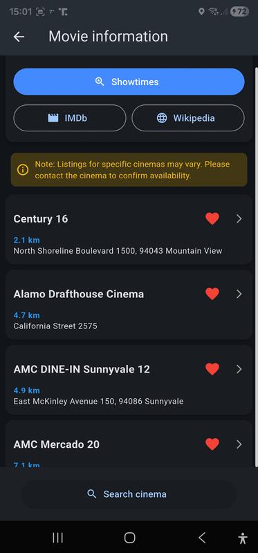 Movie information screen: bottom