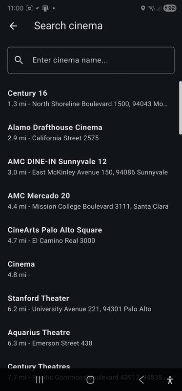 Search Cinemas on Map