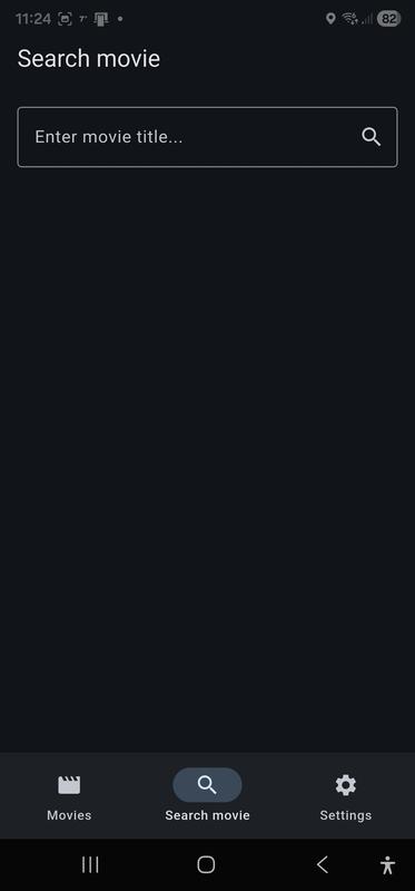 Search movie screen in Premium mode, empty search