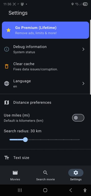 Settings screen, Monthly subscription mode