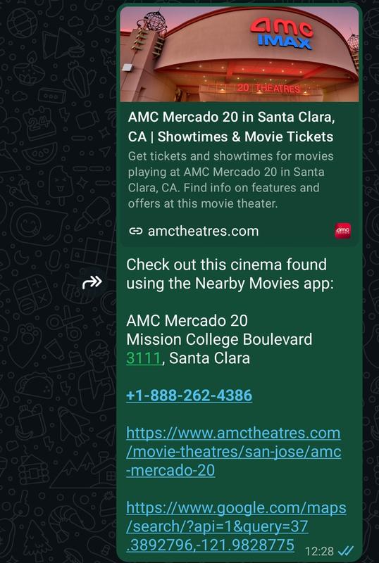 Shared cinema, Whatsapp example